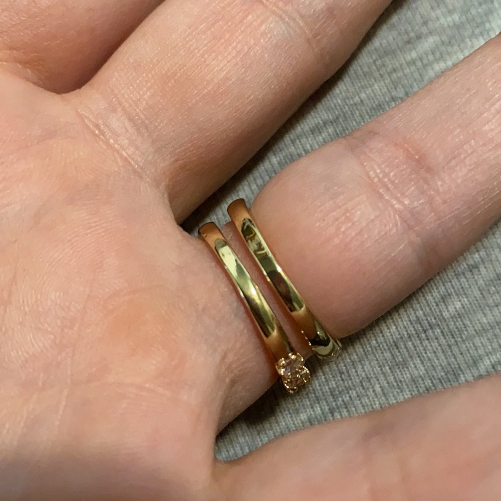 New 925 Sterling silver/18k gold plated rings set - Picture 6 of 7